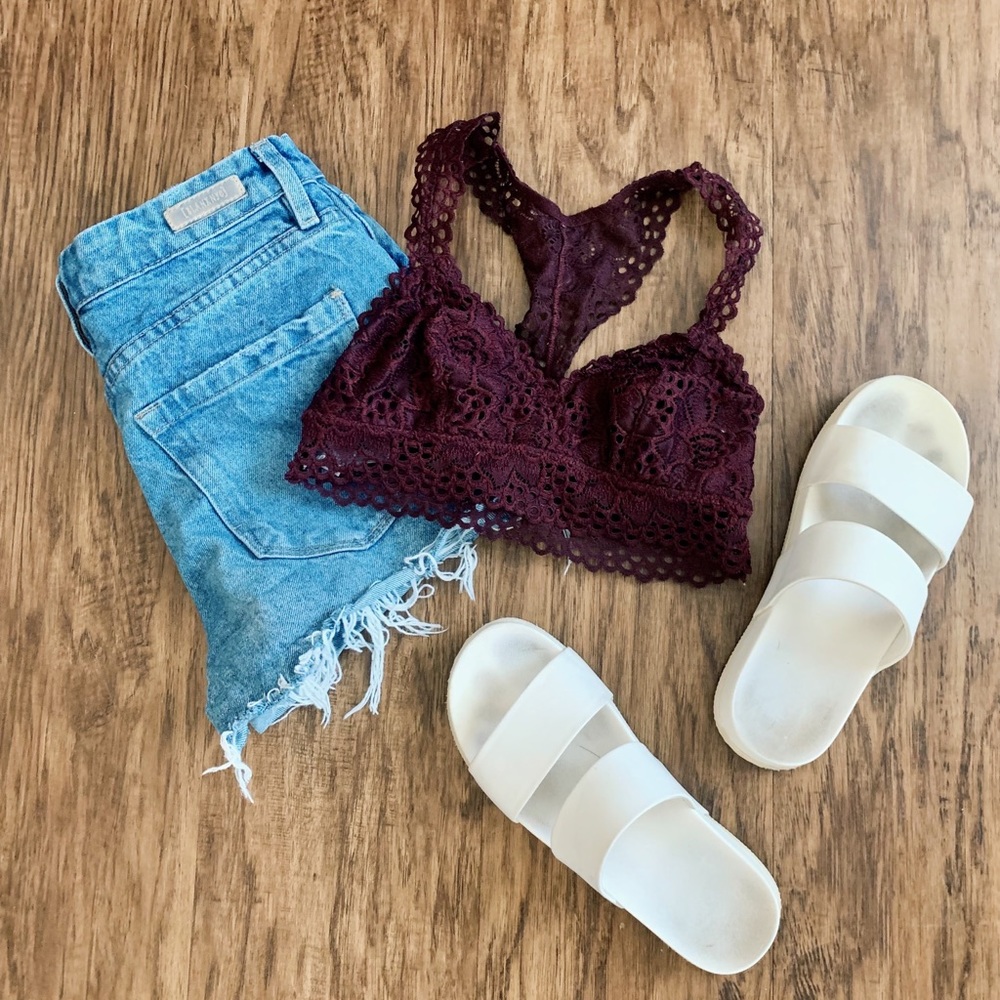 Aerie lace padded plunge bralette